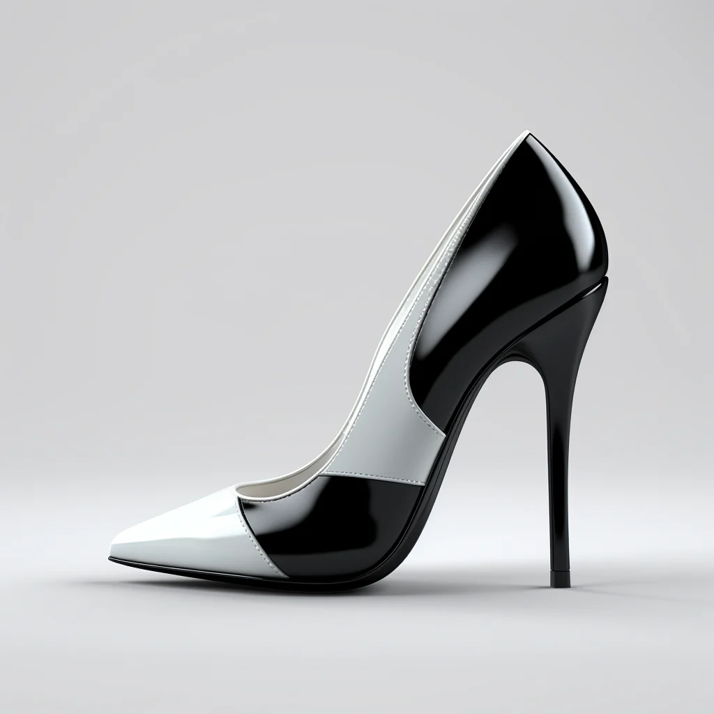 cartoon heels black C4D high 3D icon shoes white