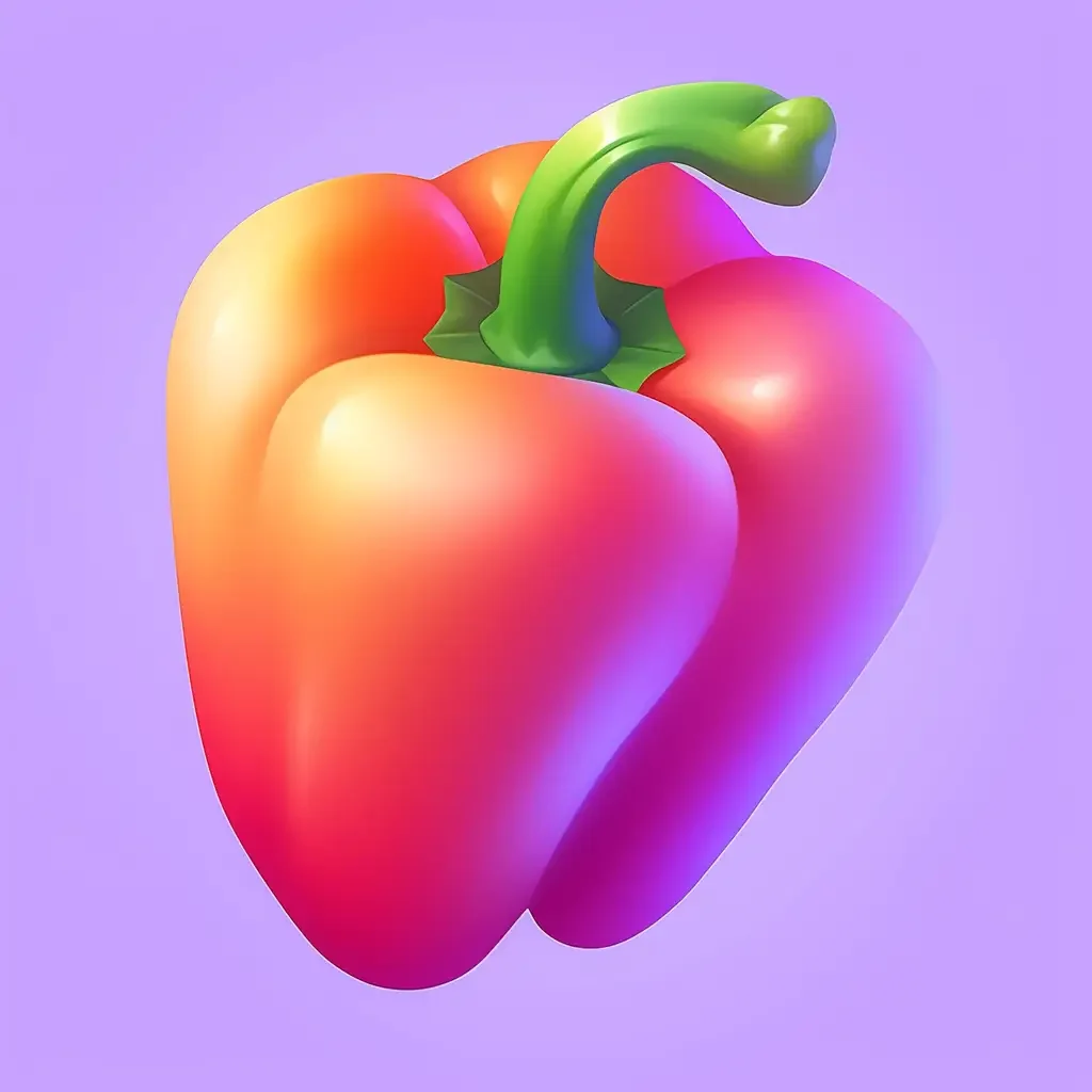 cartoon icon game pepper 3D cute lovely bell