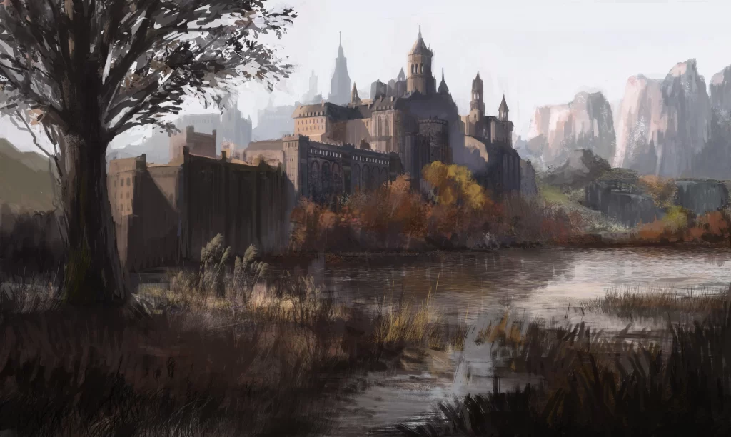 Castle Autumn Fantasy Medieval Landscape Nature