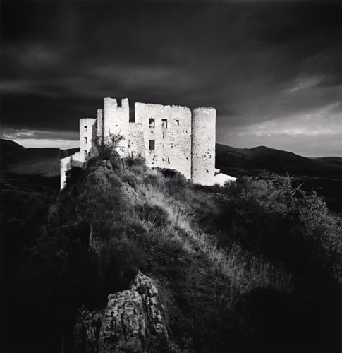 Castle Ruins Dramatic High Contrast Mysterious Atmospheric