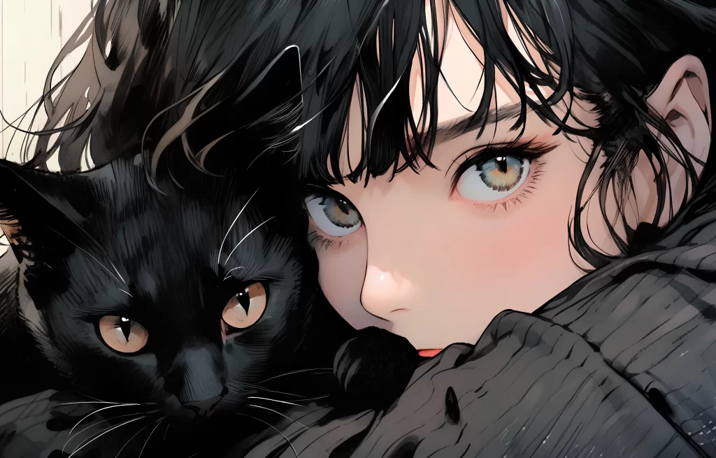 Cat Black Brown Eyes Fur