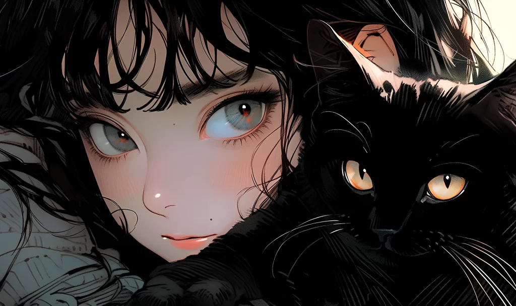 Cat Black Eyes Fantasy