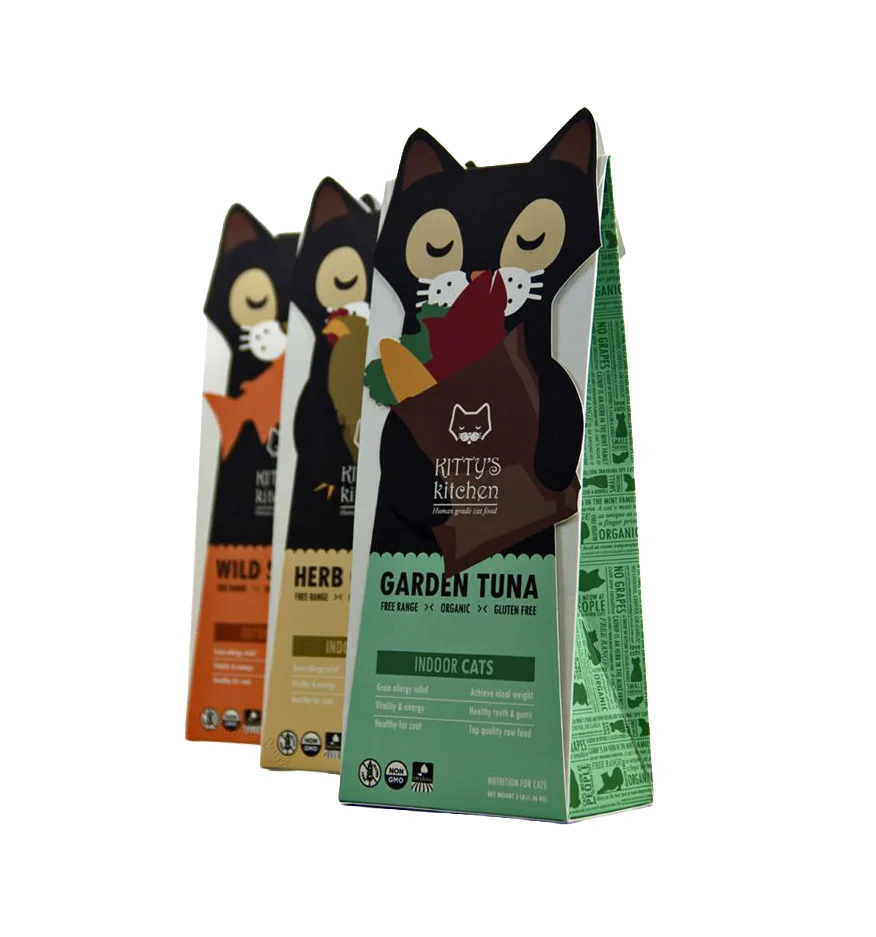Cat Food Green Black Orange Yellow