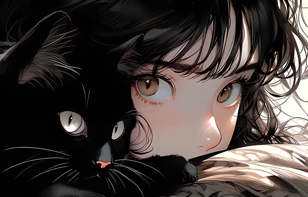 Cat Girl Black Brown Fantasy