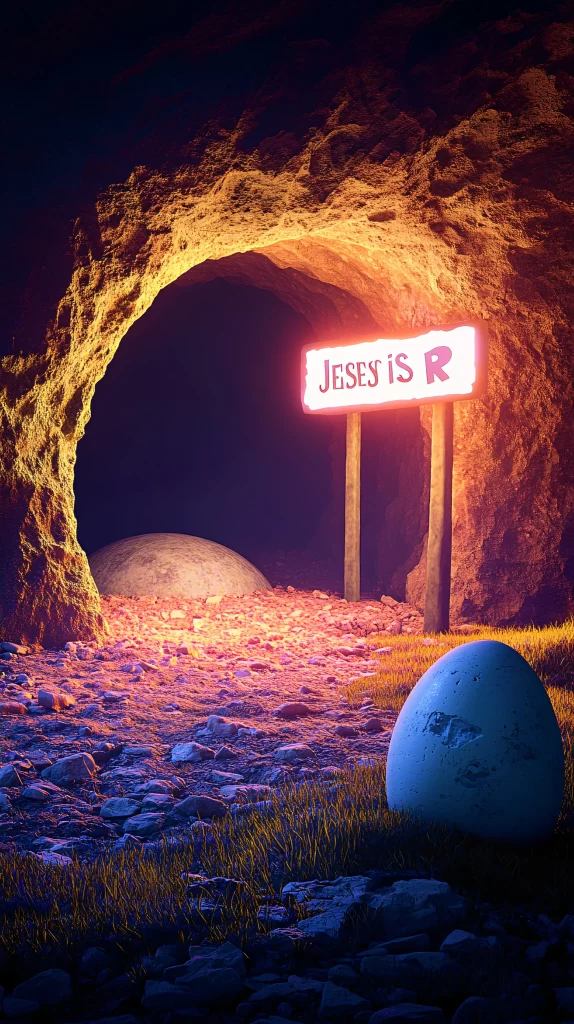 Cave Illumination Blue Egg Sign