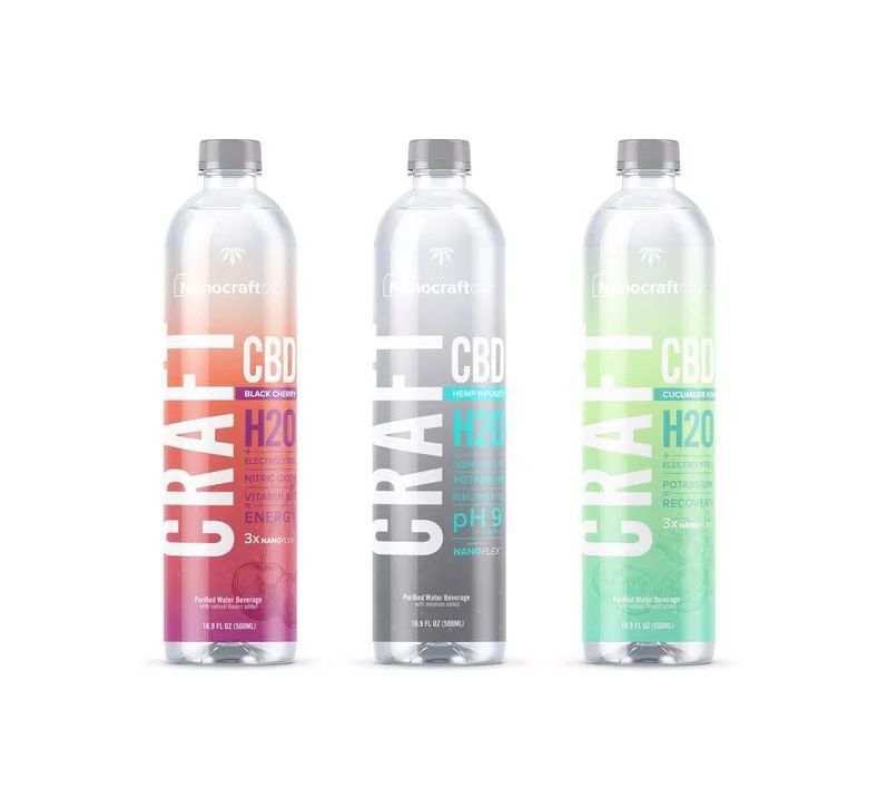 CBD Beverage Bottle Transparent Modern Energy Drink