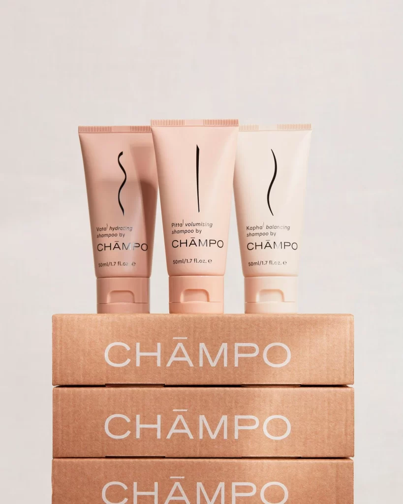 Champo Shampoo Tube Plastic Pink Black Design Haircare