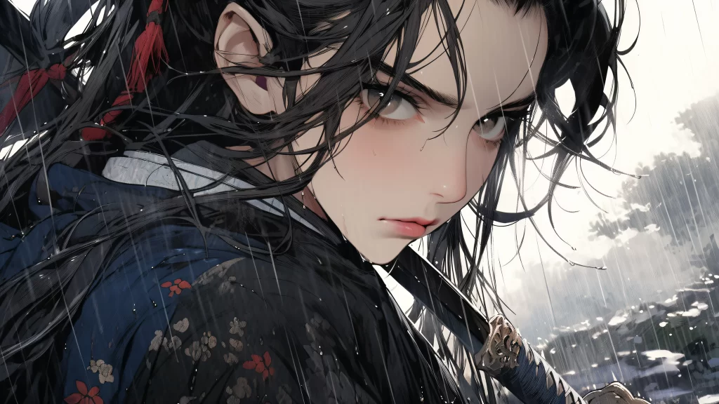 Character Black Red Traditional Fantasy