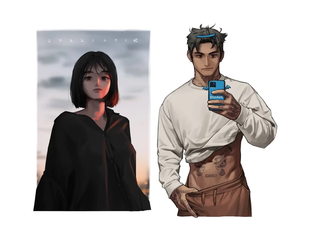 Character Black White