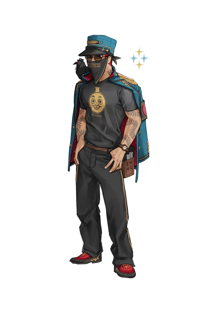 Character Blue Black Gold Express Art