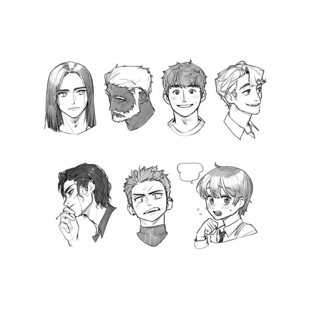 Character Clothing Monochrome Expressions