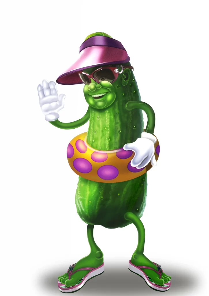 Character Cucumber Sunglasses Hat Glove Sandals Swim Ring Green Purple Yellow