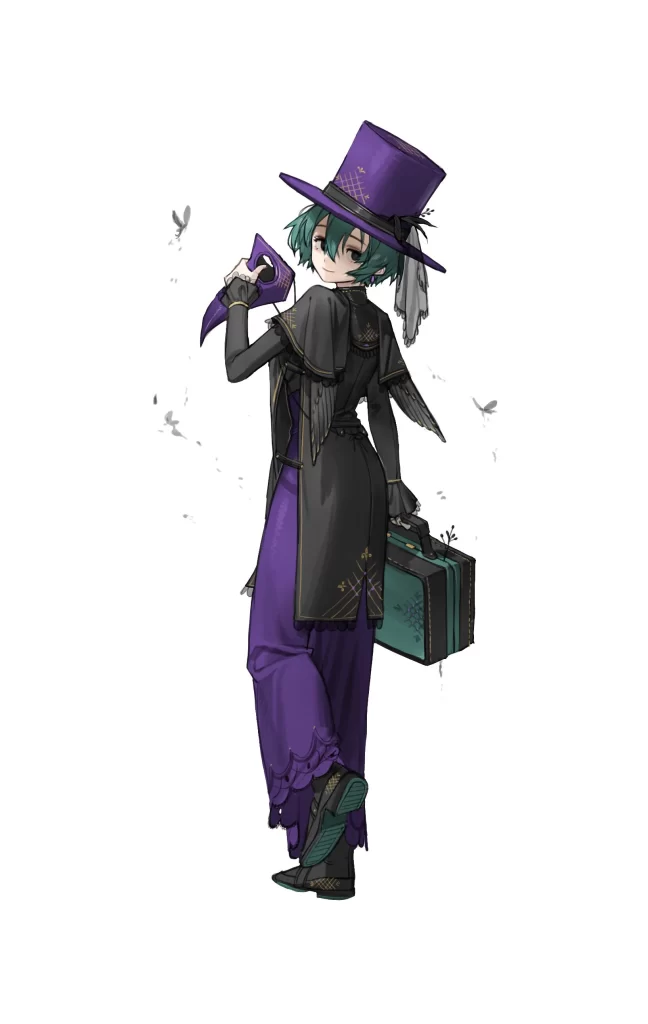Character Purple Black Victorian Traveler