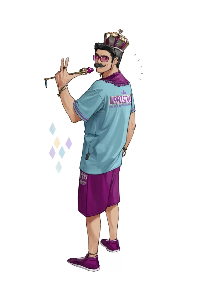 Character Purple Blue Crown Theme