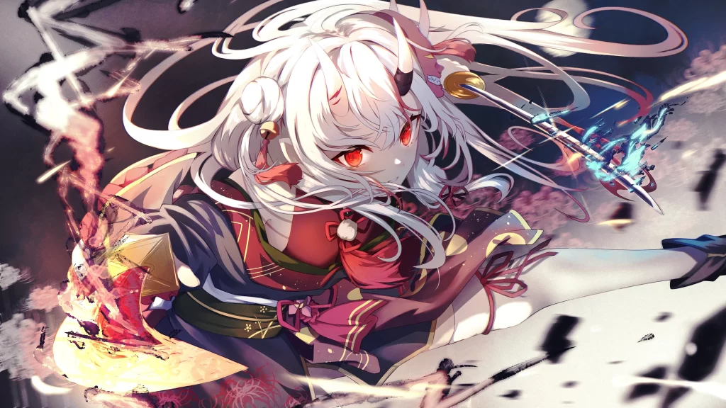Character White Hair Red Eyes Traditional