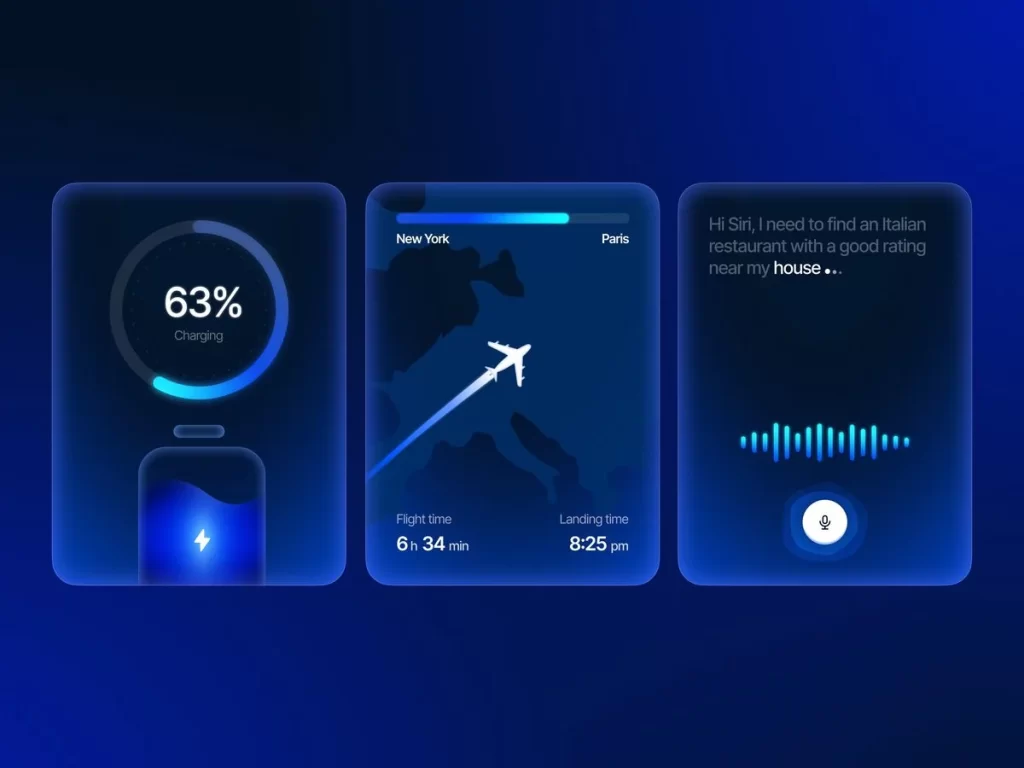Charging Battery Blue Circular Interface