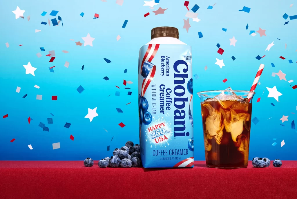 Chobani Coffee Creamer Blue Red White