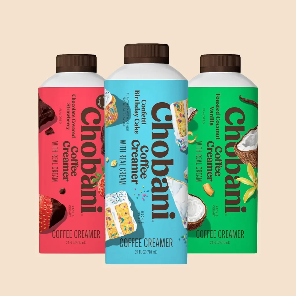 Chobani Coffee Creamer Red Blue Green