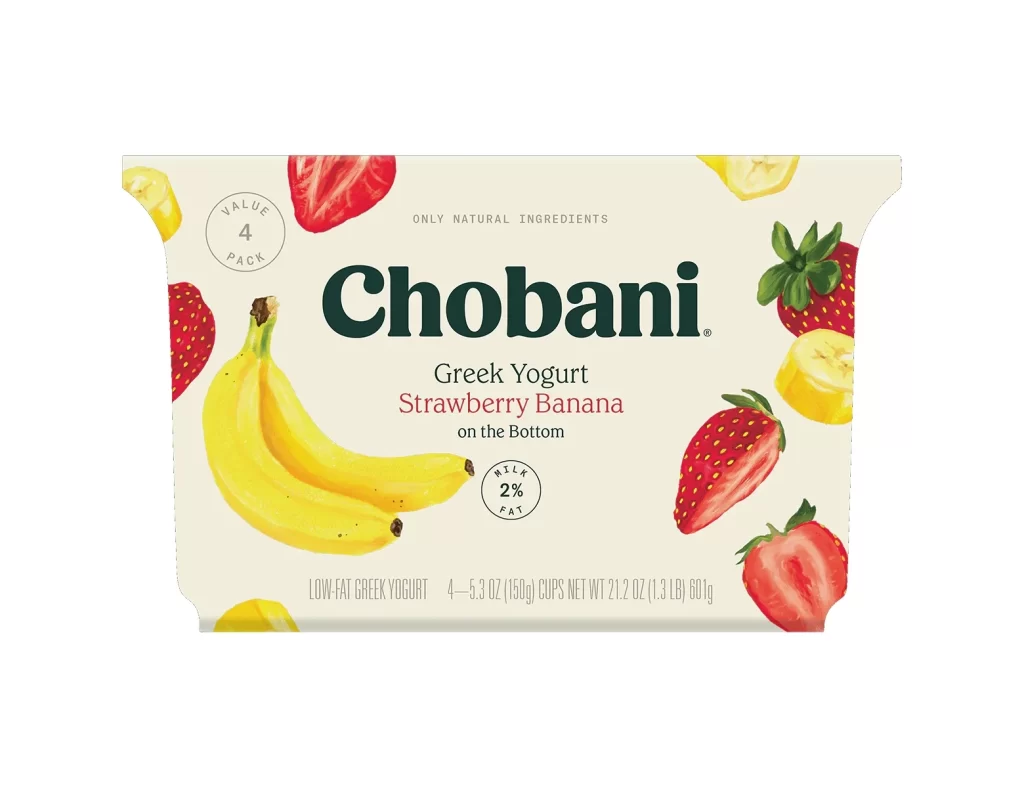 Chobani Greek Yogurt Strawberry Banana Yellow