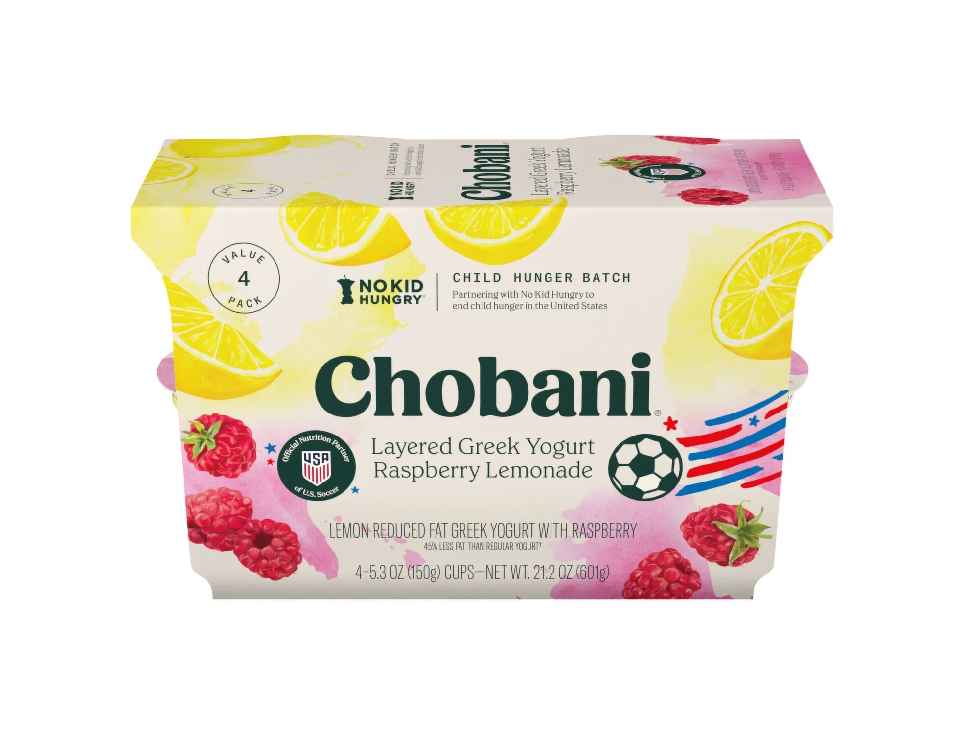 Chobani Layered Greek Yogurt raspberry packaging design