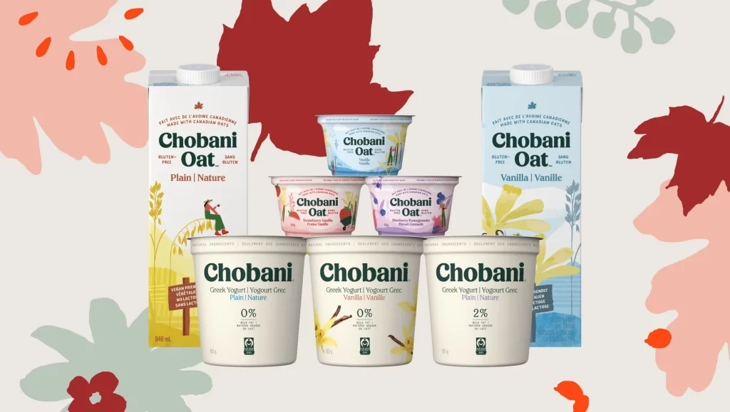 Chobani Products White Red Blue Autumnal