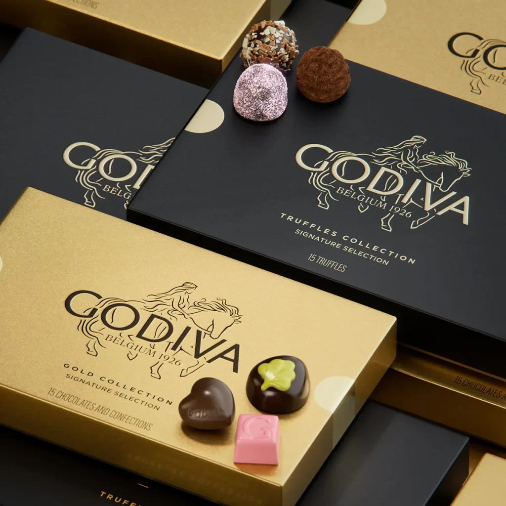 Chocolate Boxes Gold Black Godiva Truffles