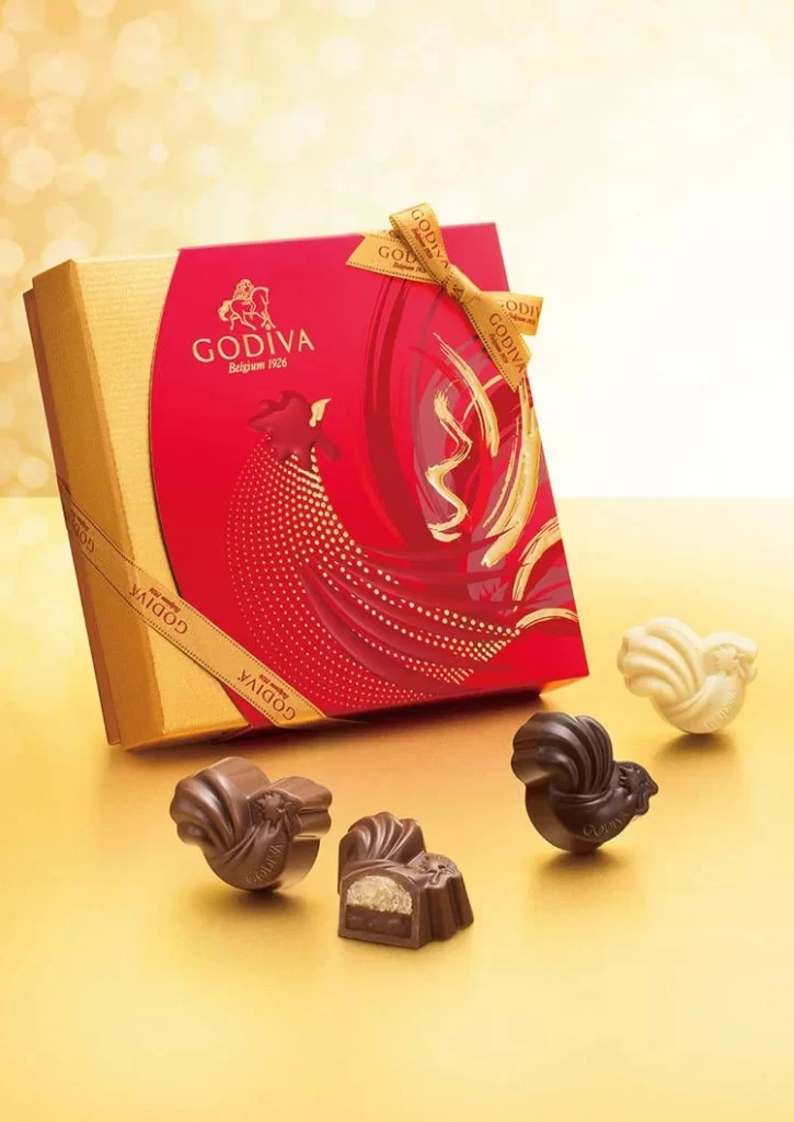 Chocolate Red Gold Godiva Rooster