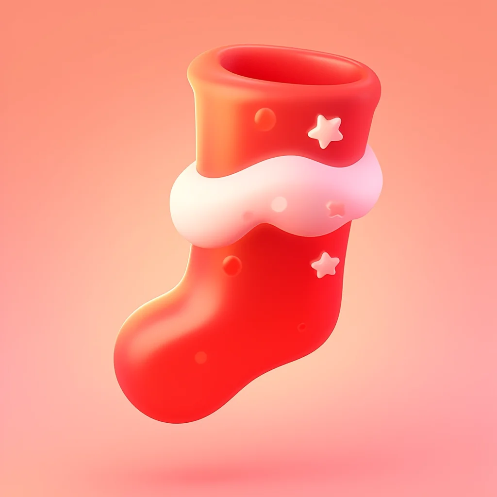 Christmas 3D lovely game icon sock cute stocking cartoon
