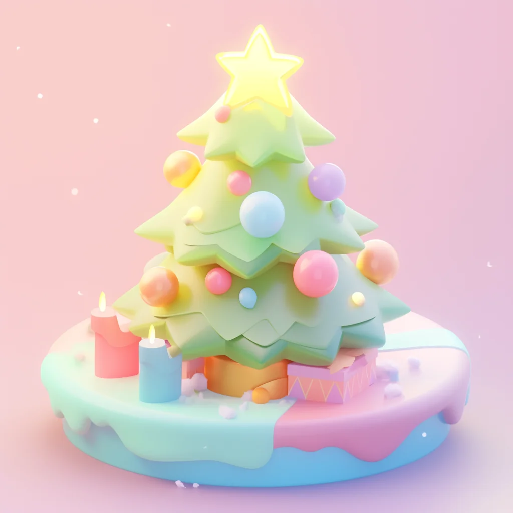 Christmas tree 3D icon game cartoon cute lovely