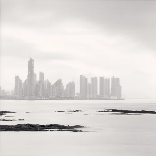 Cityscape Foggy Dramatic High Contrast Atmospheric