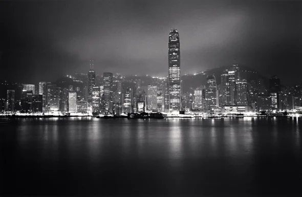 Cityscape High Contrast Dramatic Moody Reflective Nighttime