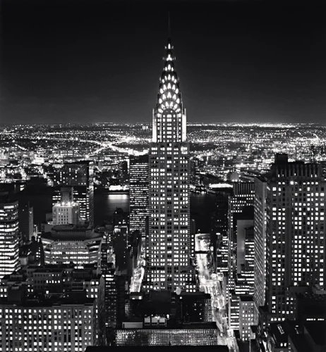 Cityscape High Contrast Dramatic Illuminated Buildings Nighttime