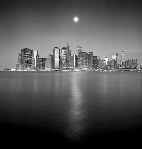 Cityscape High Contrast Dramatic Reflective Moonlit
