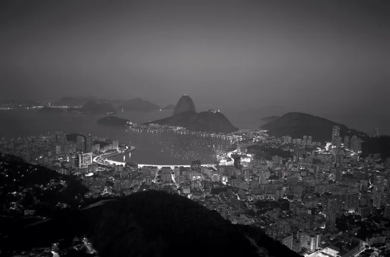 Cityscape Illuminated High Contrast Dramatic Mysterious