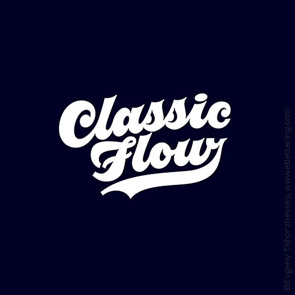 Classic Flow White Black Lettering