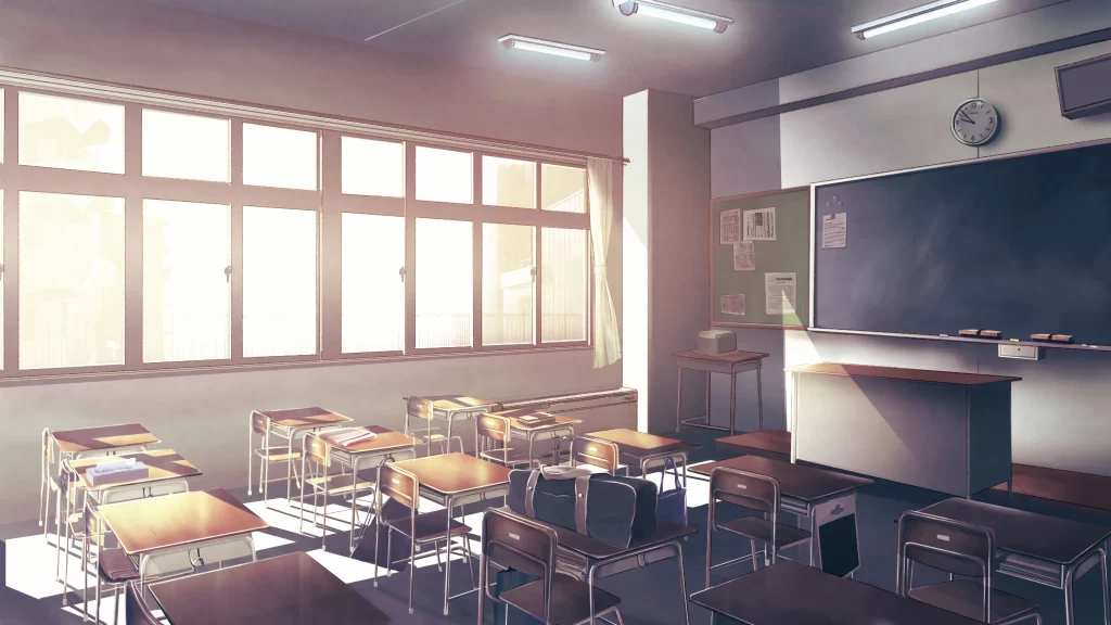 Classroom Empty Desks Sunlight
