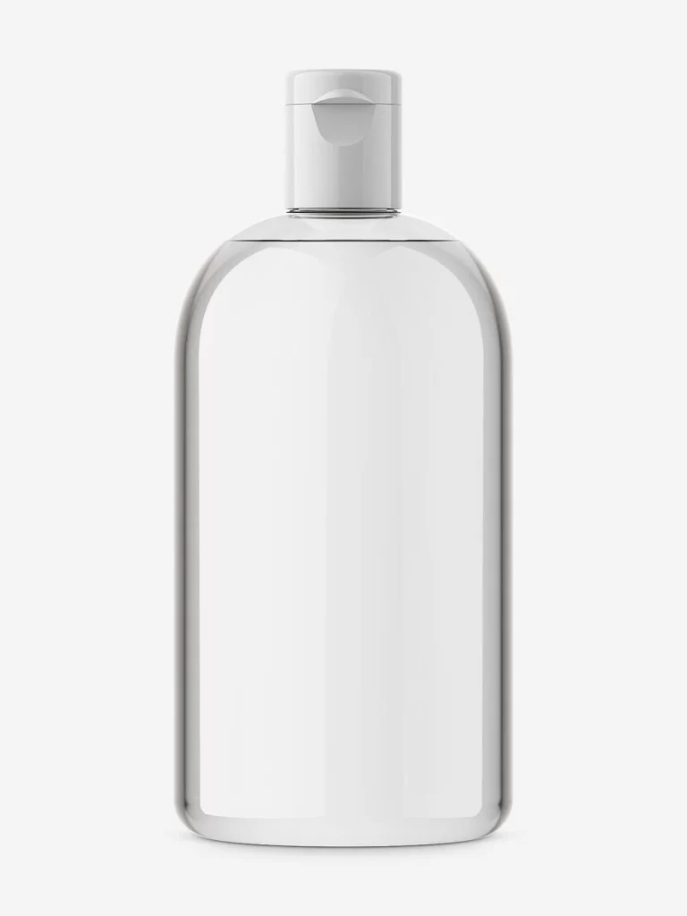 Clear Bottle White Cap Cylindrical