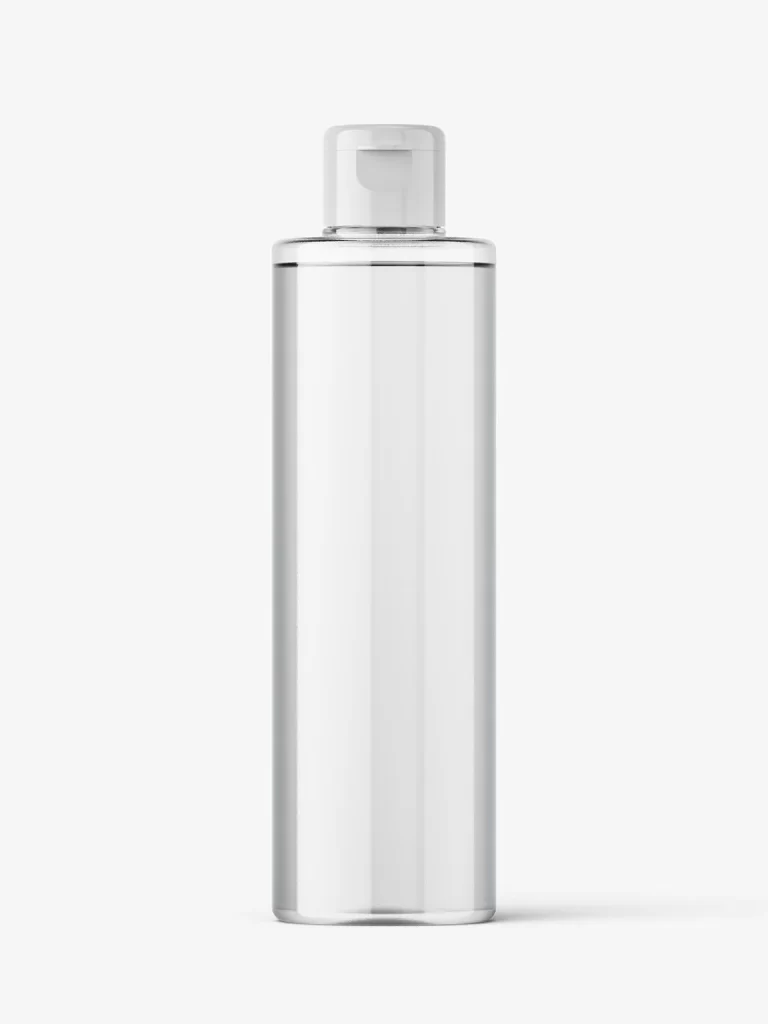 Clear Bottle White Cap Rectangular