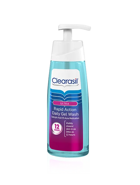 Clearasil Gel Wash Bottle Blue Pump Acne Medication