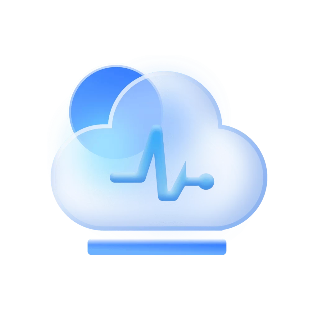 Cloud Blue Heartbeat Line