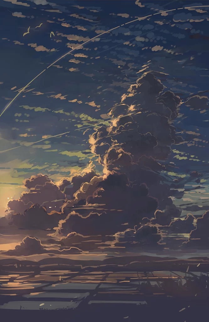 Clouds Blue Yellow Sunset Artistic