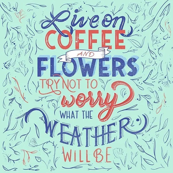 Coffee Flowers Worry Weather Blue Red