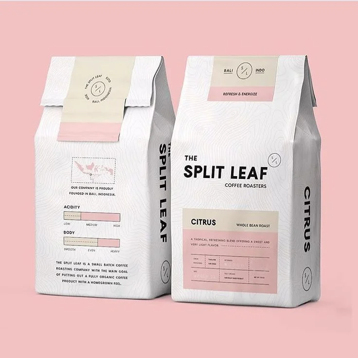 Coffee Whole Bean Roast White Pink Modern Refreshing