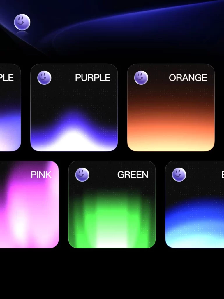 Colorful Gradient Backgrounds Buttons Interface