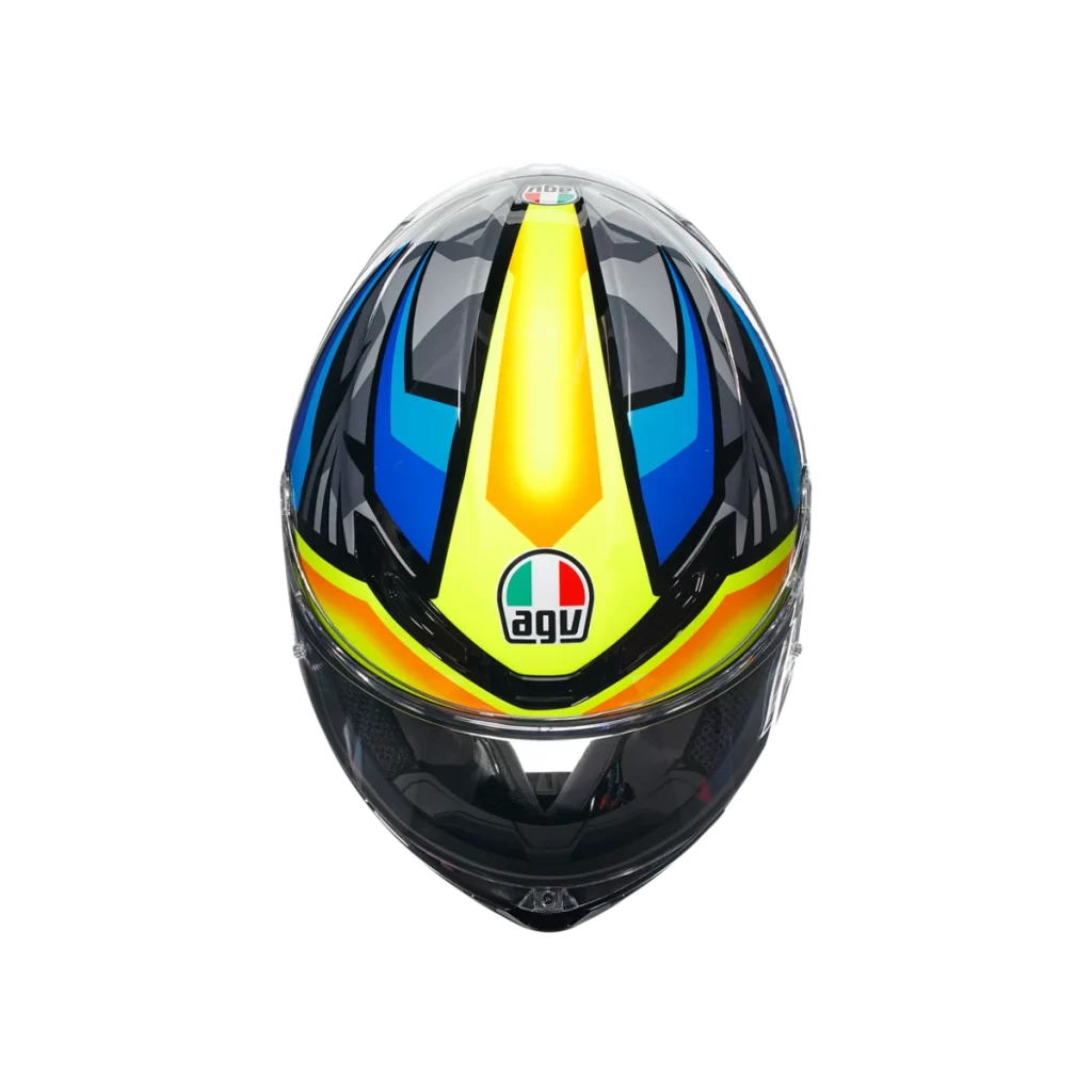 Colorful AGV Helmet Racing Blue Yellow Black