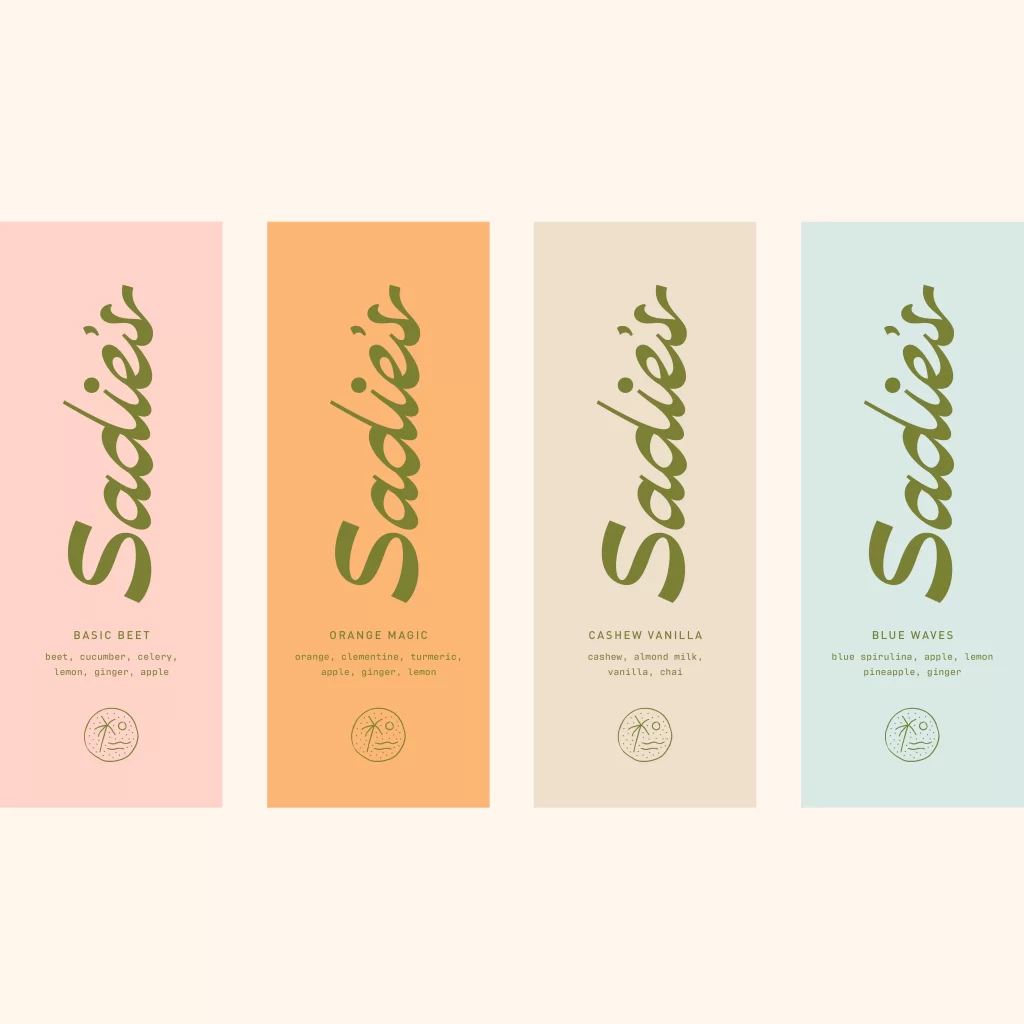 Colorful Labels Fresh Ingredients Juice Packaging