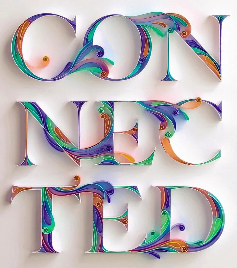 Connected Logo Blue White