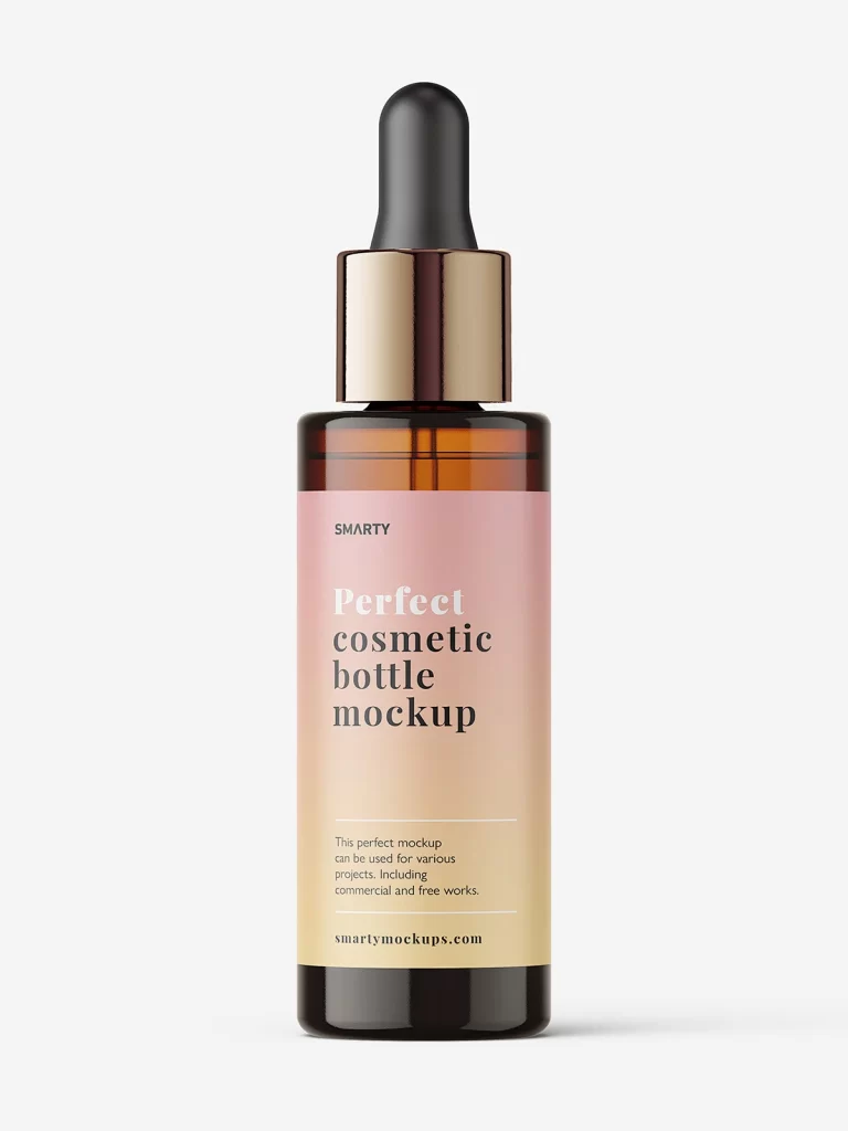 Cosmetic Bottle Amber Pink Gold