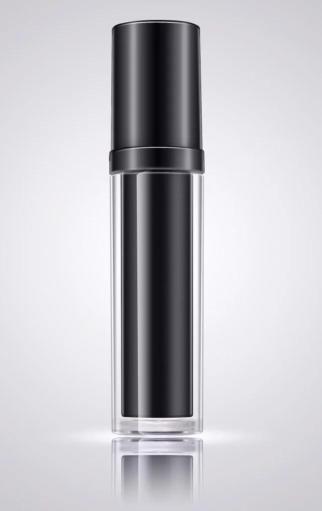 Cosmetic Bottle Black Transparent Cylinder