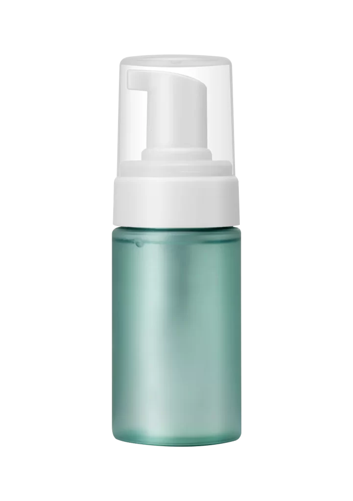 Cosmetic Bottle Green White Foam Pump